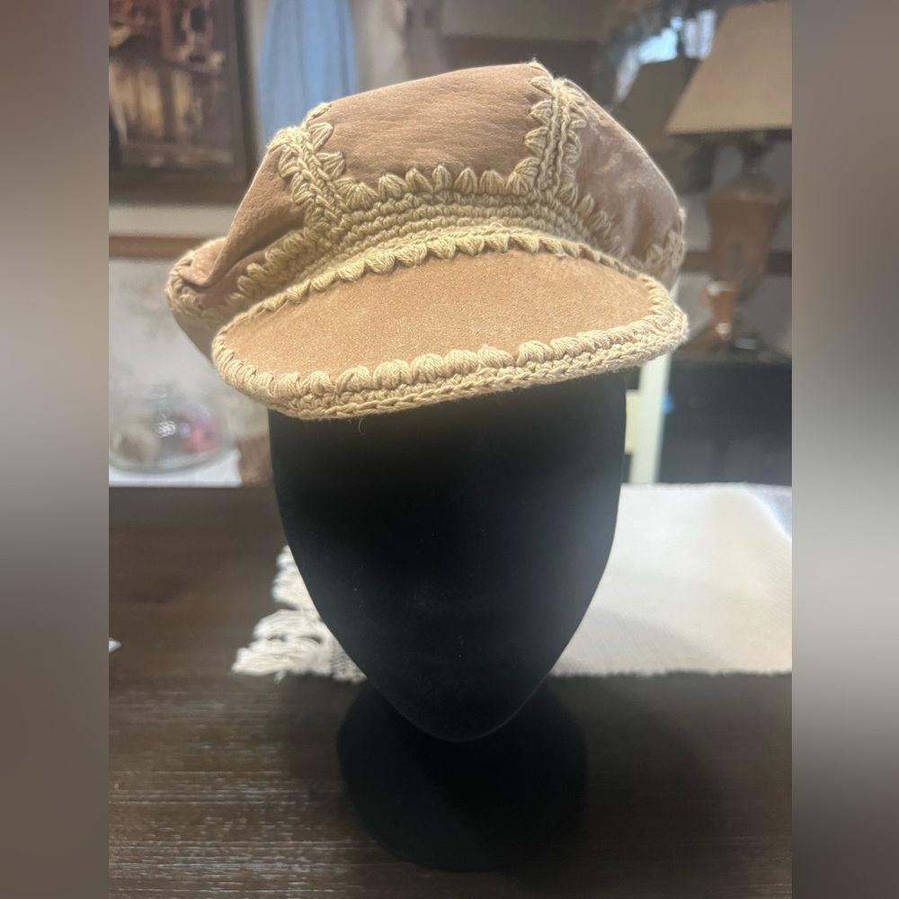Women’s Crochet Tan Newsboy Hat By Lane Bryant